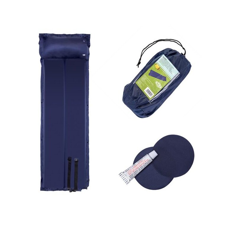 Nils Camp Sleeping Mat NC4008 (self-inflating, pillow) dark blue 188x57x25cm