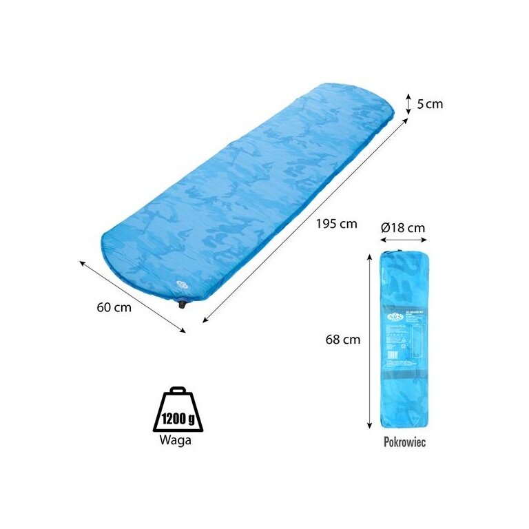 Nils Camp Self-Inflating Sleeping Mat NC4062 (blue) 195x60x5cm