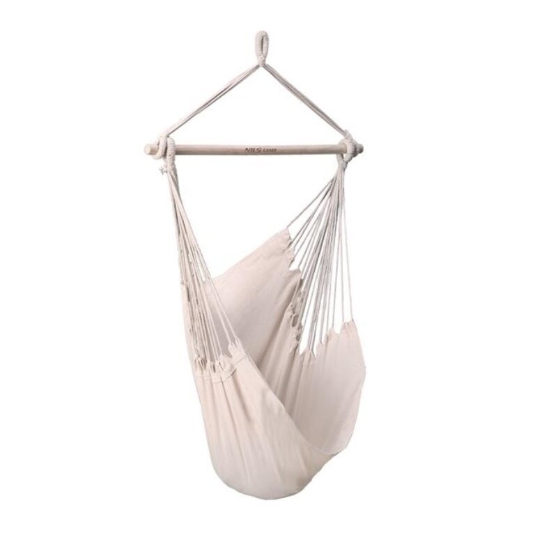 Nils Camp Hanging Chair NC0033 (wooden beam, max. user weight 120kg) beige 130x100cm