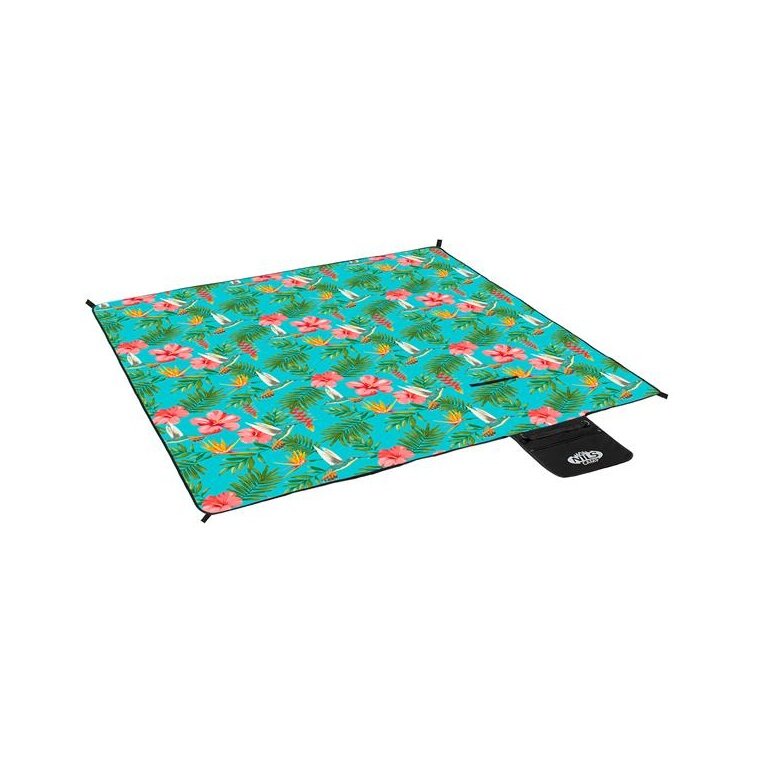 Nils Camp Picnic Blanket NC8019 (Design Hummingbird) green 200x200cm