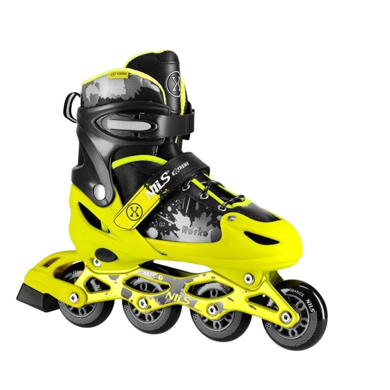 Nils Extreme Inline Skates NA18137A Blaster (Wheels: 70mm/82A, Bearings: ABEC 7) black/yellow children