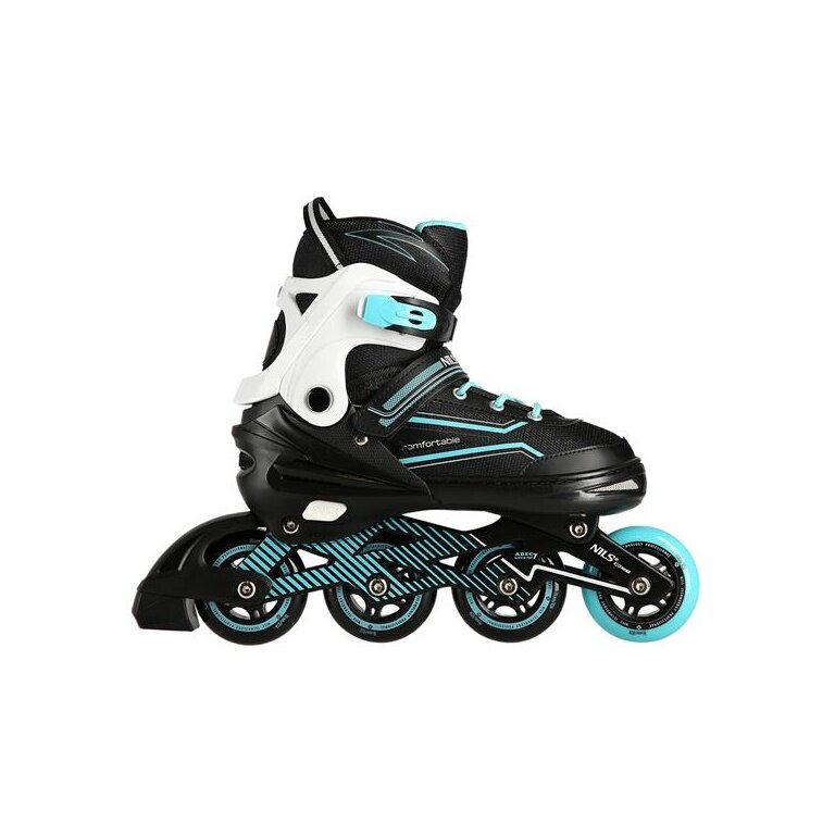 Nils Extreme Inline Skates NA1169A (Wheels: 72/76mm/82A, Bearings: ABEC 7) black/turquoise ladies