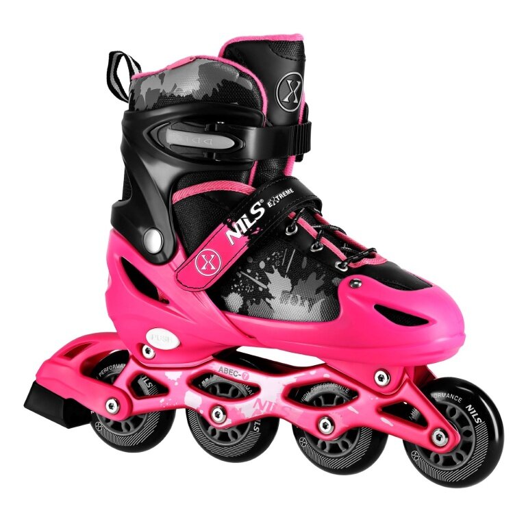 Nils Extreme Inline Skates NA18137A Roxy (Wheels: 64/70/72mm/82A, Bearings: ABEC 7) black/pink children's girls