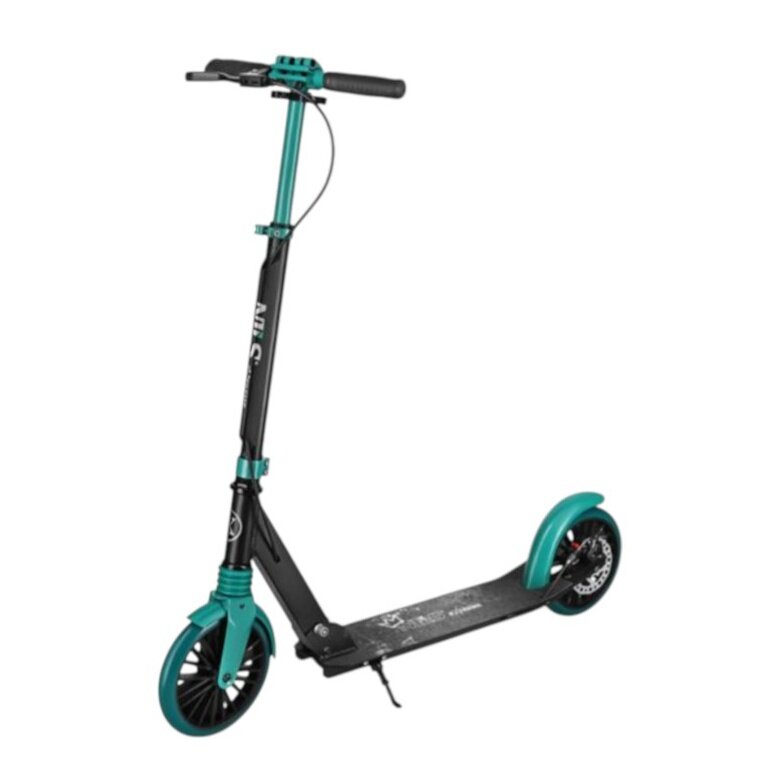Nils Extreme Scooter HM181T with brake (foldable scooter, bearings: ABEC 9) black/teal green