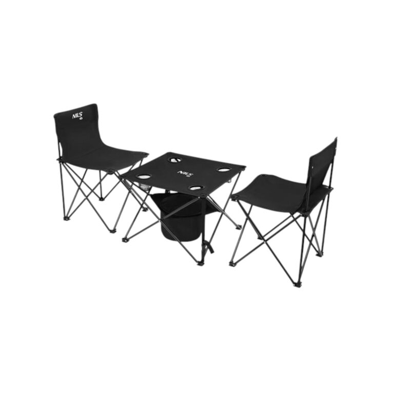 Nils Camp Camping Set NC3304 (Table + 2 Chairs) black