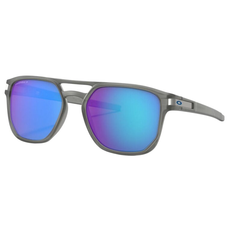 Oakley Latch Beta Sunglasses Polarised (Lens Colour: Prizm Sapphire Polarised) Matte Grey/Ink - 1 Pair of Glasses