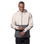 Odlo Hiking Jacket Ascent 3-Layer with Hood (waterproof, breathable and lightweight) beige/grey Men