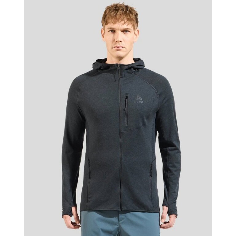 Odlo Hooded Jacket Ascent Micro Performance 125 (Wool Blend, quick-drying) black Men