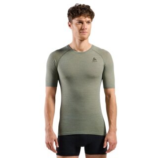 Odlo Performance Wool 140 Functional Underwear Shirt (Merino Mix, Seamless, Quick-Drying) Green Men's