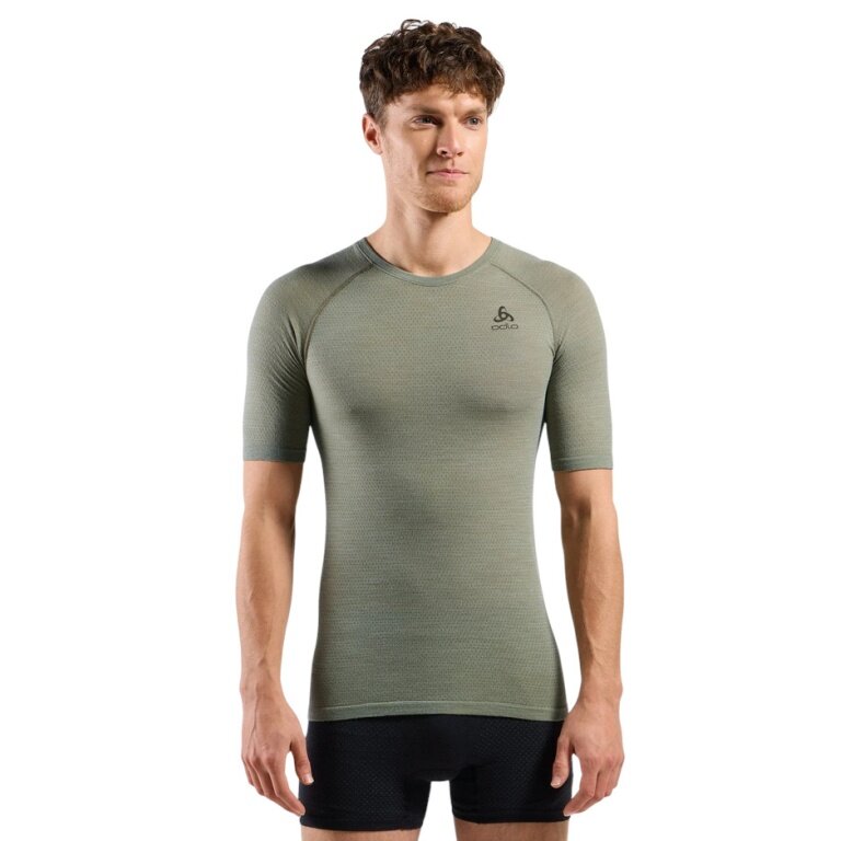 Odlo Performance Wool 140 Functional Underwear Shirt (Merino Mix, Seamless, Quick-Drying) Green Men's