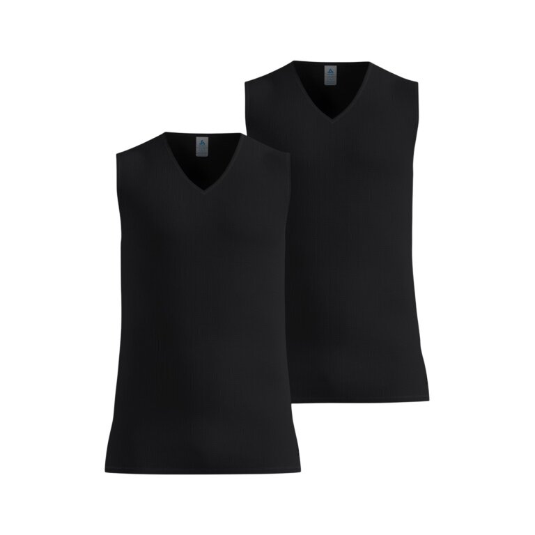 Odlo Active Light Functional Underwear Singlet with Neckline Black Men's - Pack of 2
