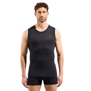 Odlo Functional Underwear Singlet Merino Performance 140 Seamless (Merino Wool, Maximum Freedom of Movement) Black Men's