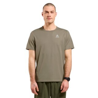Odlo Hiking/Recreation T-shirt Crew Neck Cardada (100% Polyester) vetiver brown Men's