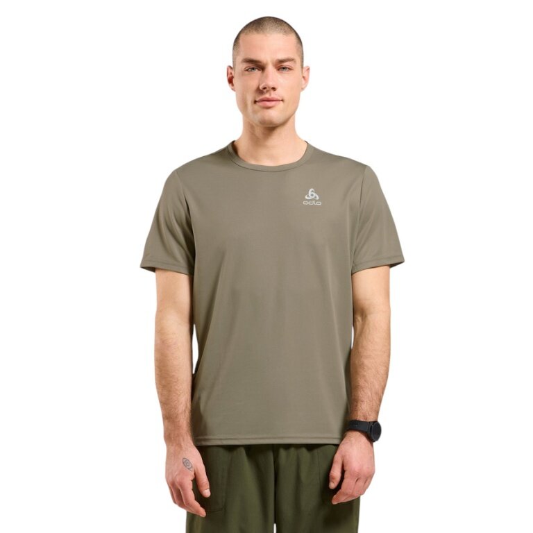 Odlo Hiking/Recreation T-shirt Crew Neck Cardada (100% Polyester) vetiver brown Men's