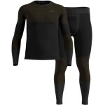 Odlo Functional Underwear Set Fundamentals Performance Warm (Long Sleeve Shirt and Long Trousers) Black/Brown Men's