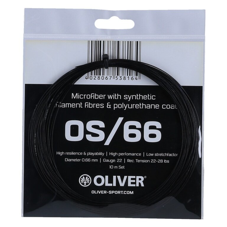 Stringing with badminton string Oliver OS-66 black