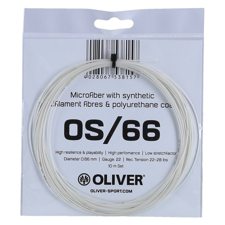 Stringing with badminton string Oliver OS-66 white