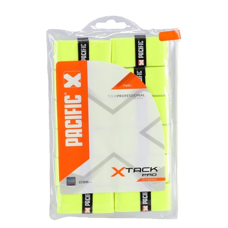 Pacific Overgrip xTack Pro 0.55mm lime green 12-pack clip bag