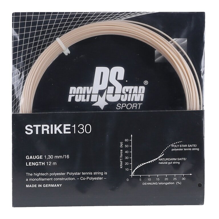 Polystar Tennis String Strike (Durability + Power) natural 12m set