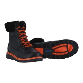 Pomar Winter Boots PÄIVI GTX (Nappa Leather, Waterproof, Lambskin Lined) Black/Orange Ladies