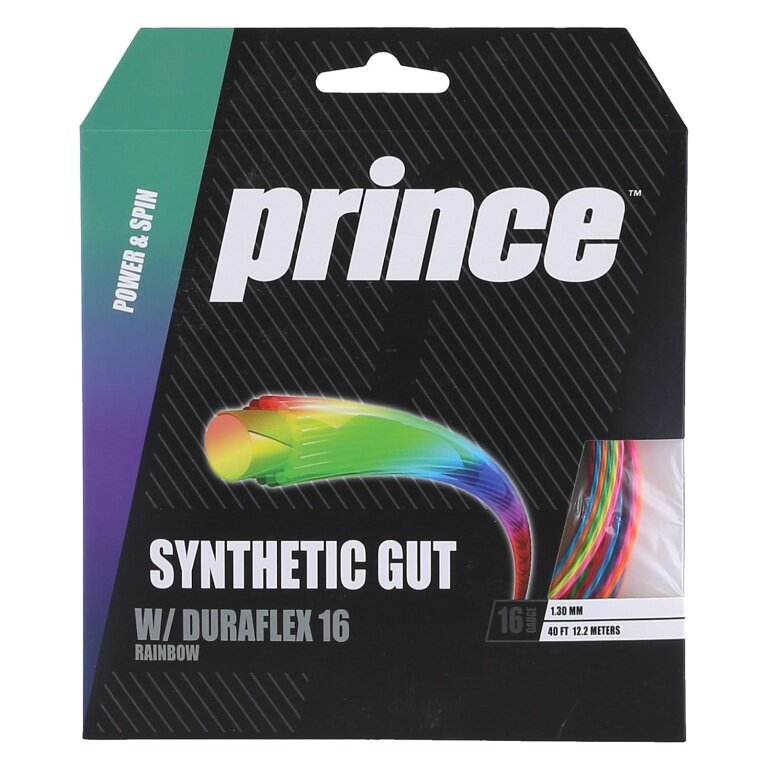 Prince Tennis String Synthetic Gut Duraflex Limited Edition (Allround+Durability) colourful 12m Set