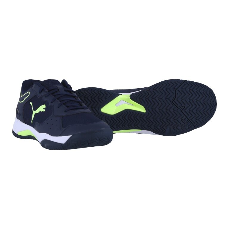 Puma Tennis Shoes Solarsmash RCT Allcourt navy blue/lime Men's