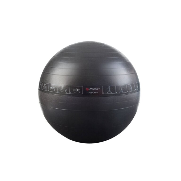 Pure2Improve Pilates Ball (soft surface, skin-friendly) 65cm black - 1 piece