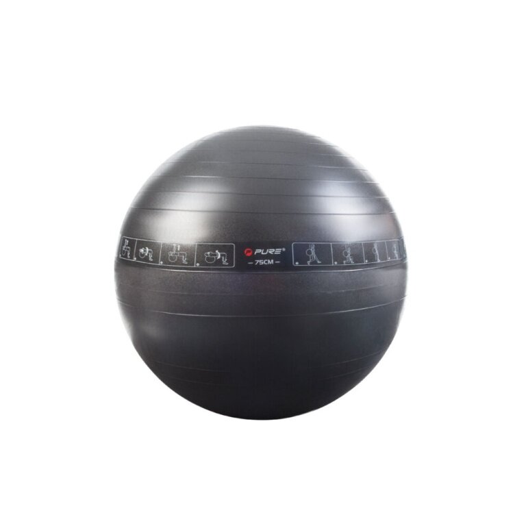 Pure2Improve Pilates Ball (soft surface, skin-friendly) 75cm black - 1 piece