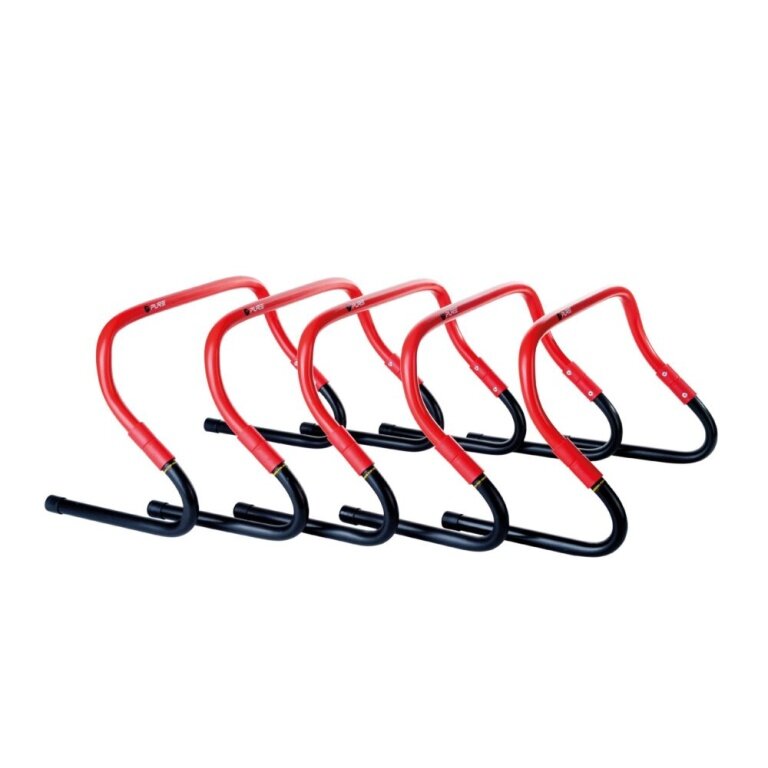 Pure2Improve Training Hurdles Set (height adjustable) - 5 pieces including bag red/black