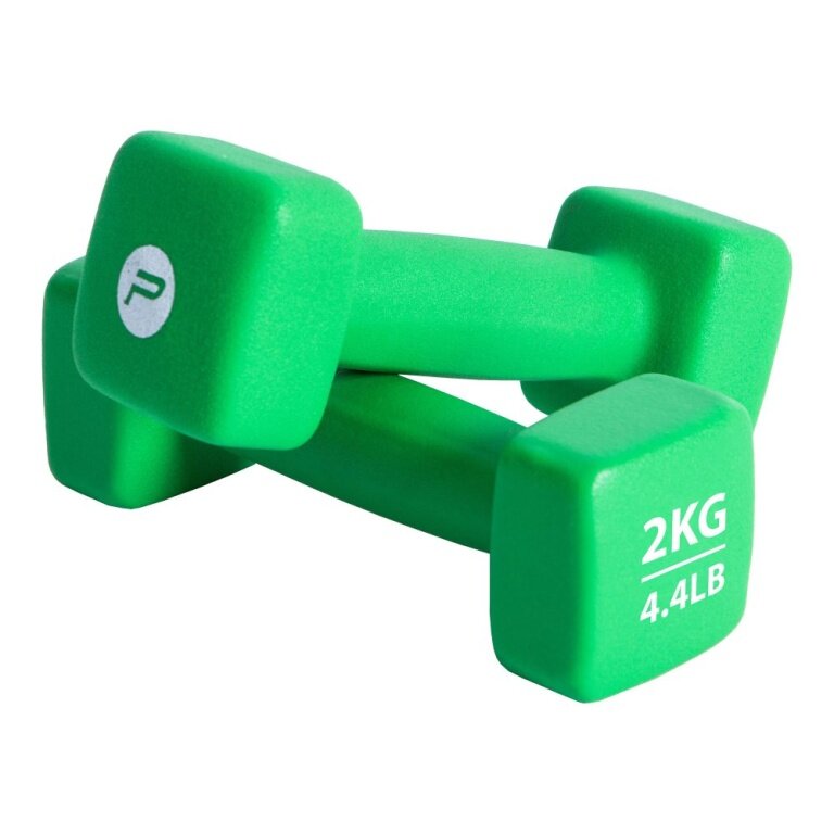 Pure2Improve Fitness Dumbbells Neoprene Green Set 2x2.0kg