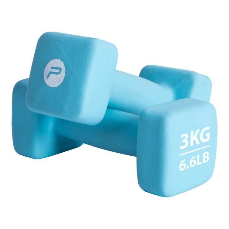 Pure2Improve Fitness Dumbbells Neoprene Light Blue Set 2x3.0kg