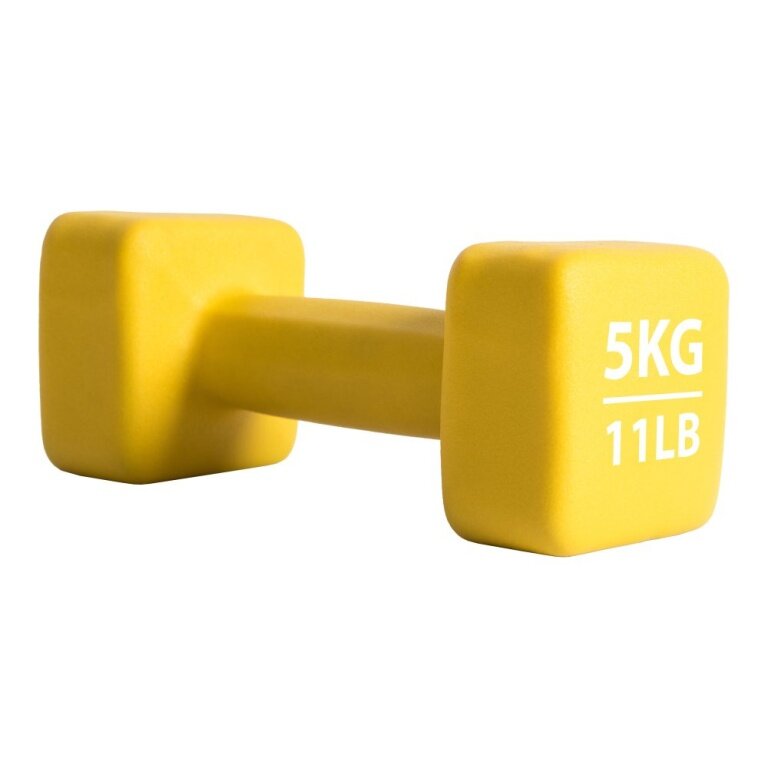 Pure2Improve Fitness Dumbbell Neoprene yellow 5.0kg - 1 piece -