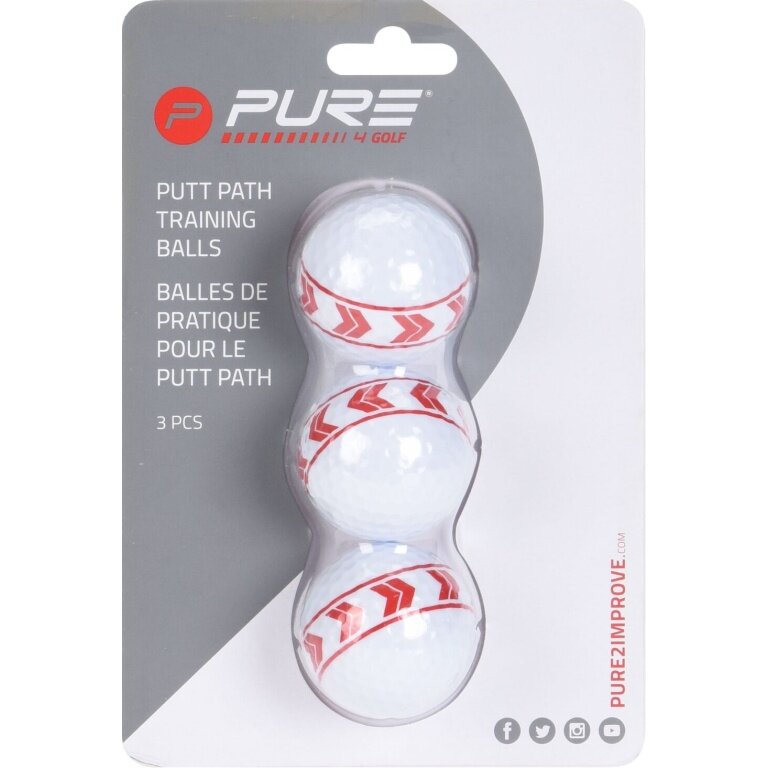 Pure2Improve Golf Ball Putting Path Set - 3 Pieces White