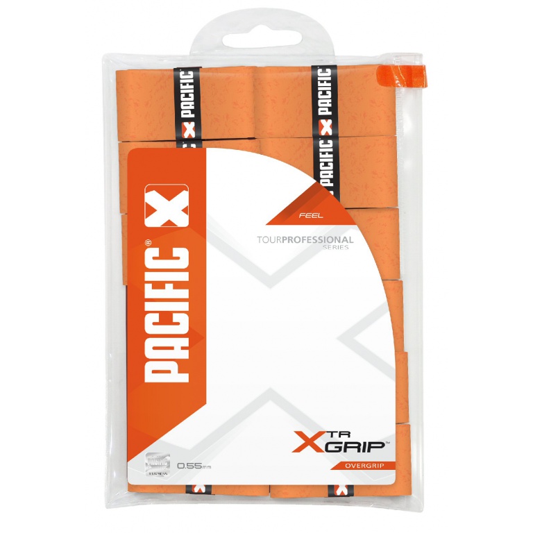 Pacific Overgrip xTR 0.55mm (velvety surface) orange 12-pack clip bag