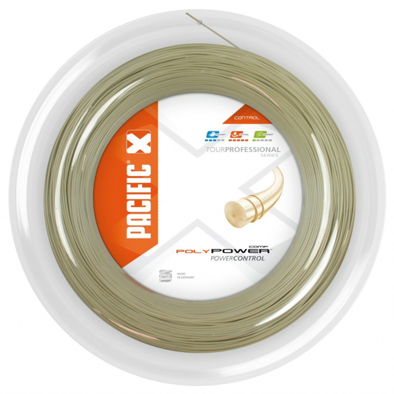 Pacific Tennis String Poly Power Comp (Durability) natural 200m roll