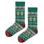 Polar Star Daily Sock Crew Honninka (Christmas, Cotton, Warm) Green - 1 Pair