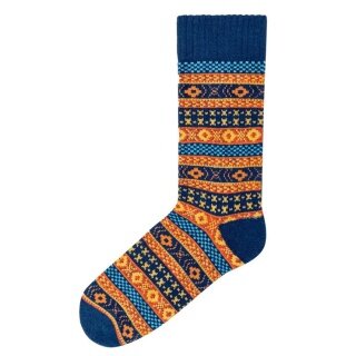 Polar Star Daily Sock Crew Arvid (Cotton, warm) navy blue/multicoloured - 1 Pair