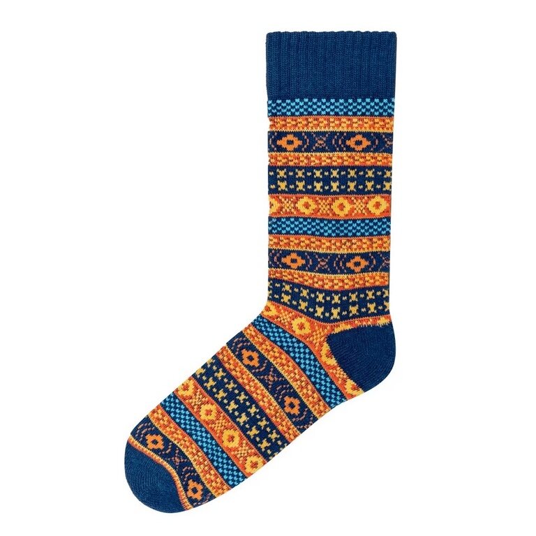 Polar Star Daily Sock Crew Arvid (Cotton, warm) navy blue/multicoloured - 1 Pair