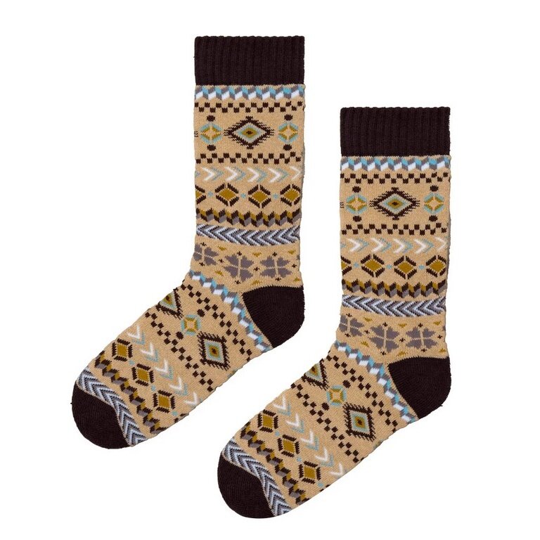 Polar Star Daily Sock Crew Arild Winter Pattern (Cotton, warm) brown/multicoloured - 1 Pair