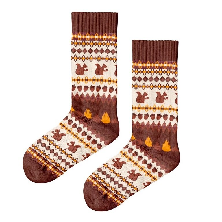 Polar Star Daily Sock Crew Ekorn (Cotton, warm) brown/multicoloured - 1 pair