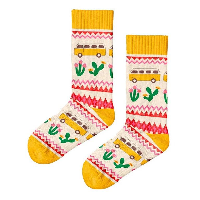 Polar Star Daily Sock Crew Reise (Cotton, warm) yellow/multi-coloured - 1 pair