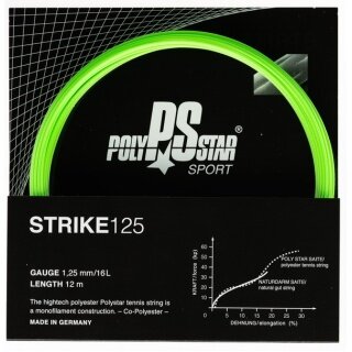 Polystar Tennis String Strike (Durability + Power) green 12m set