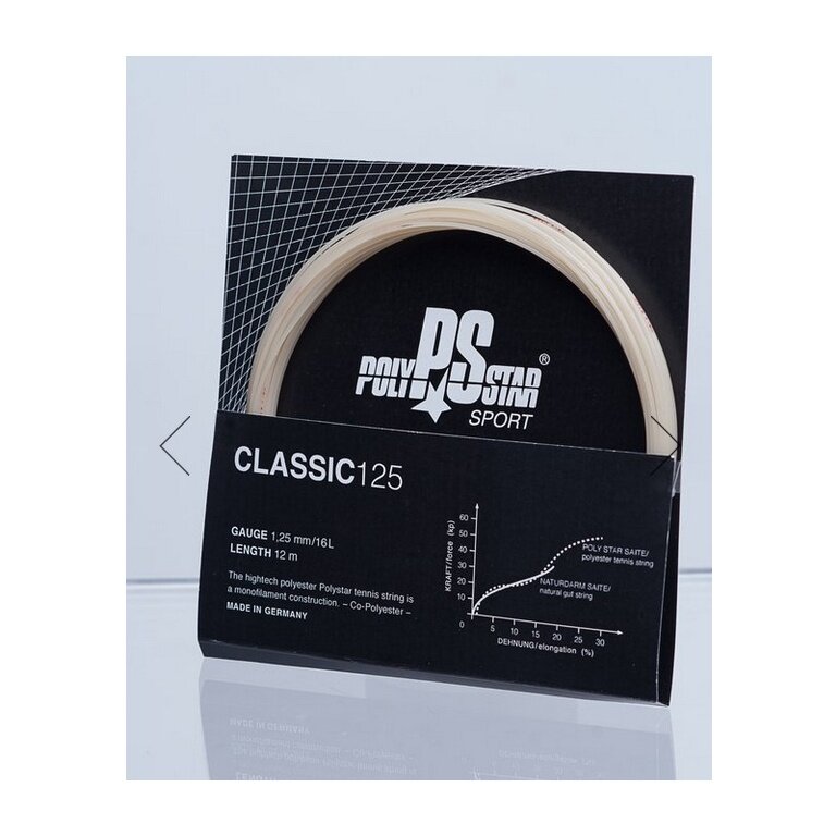 Stringing with tennis string Polystar Classic