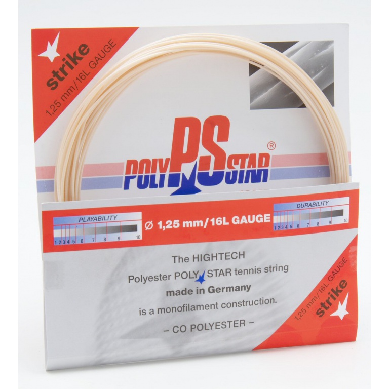 Stringing with tennis string Polystar Strike