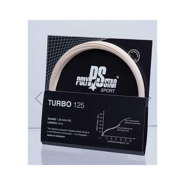 Polystar Tennis String Turbo (Durability+Power) natural 12m Set