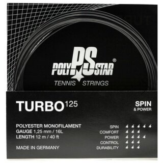 Polystar Tennis String Turbo (Durability + Power) black 12m set