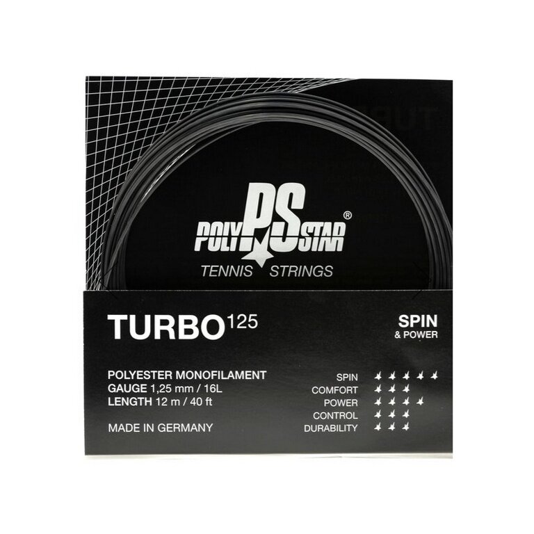 Polystar Tennis String Turbo (Durability + Power) black 12m set