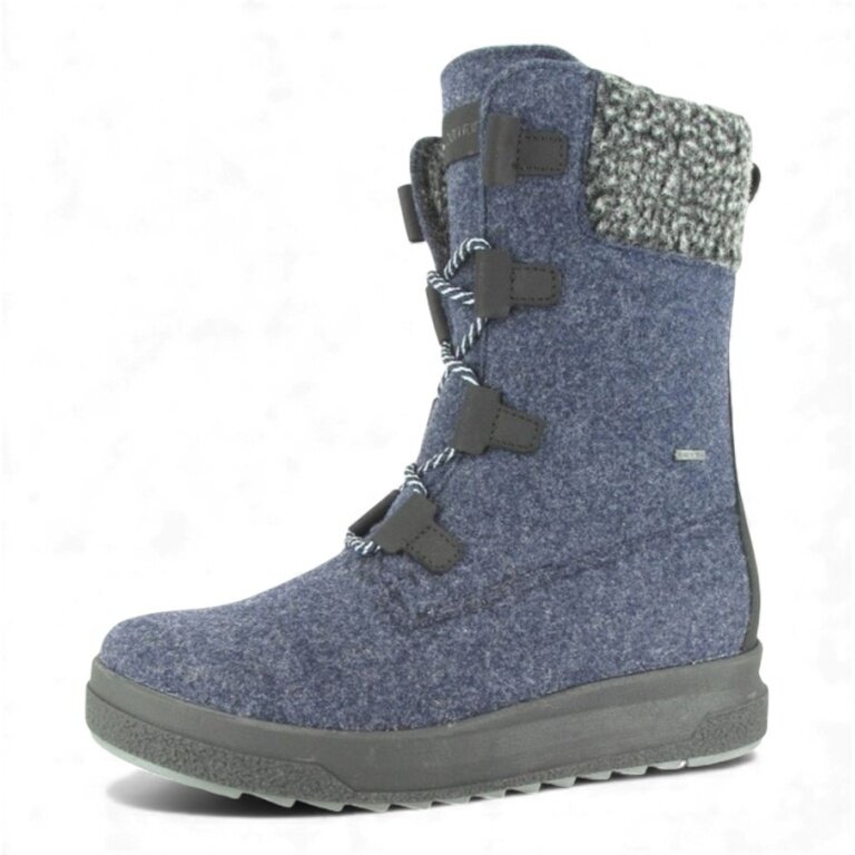Pomar Winter Boots Reki GTX (Felt Boots, Waterproof, Wide, Extremely Warm) Dark Blue Ladies
