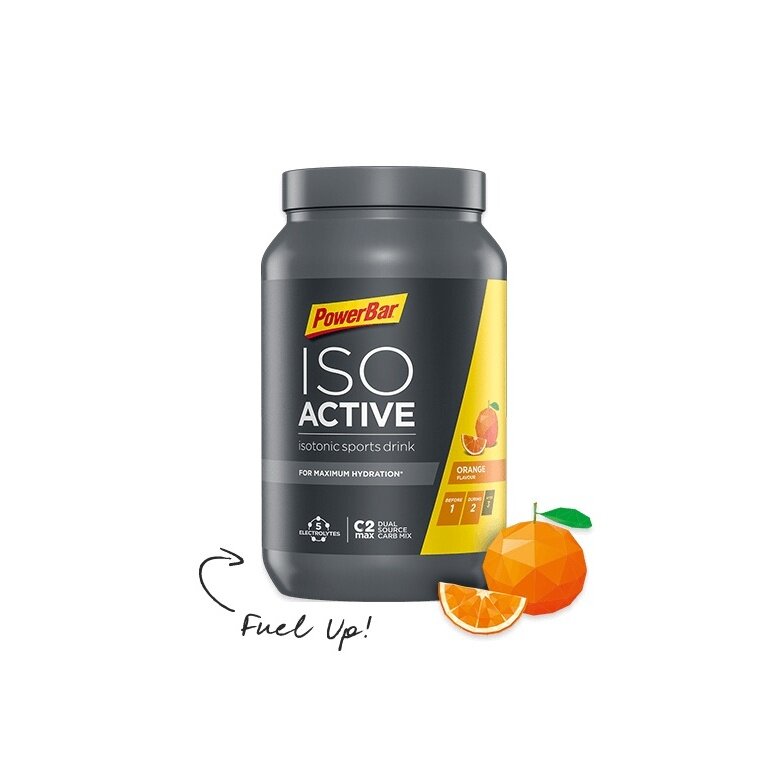 PowerBar IsoActive - isotonic sports drink with 5 minerals & carbohydrates - Orange flavour 1320g can