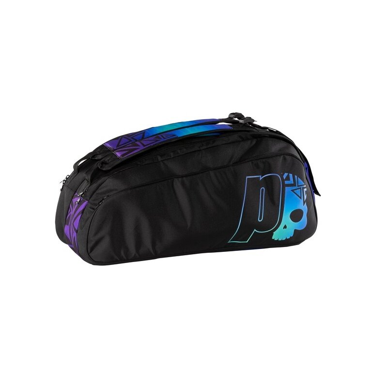 Prince Tennis Racket Bag by Hydrogen Neon Comp 2 (Racket Bag, 2 Main Compartments) Black/Multicoloured 6 Racket
